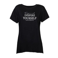 TRICOU DE DAMĂ DIN BUMBAC CU MÂNECĂ SCURTĂ ȘI IMPRIMEU - INSPIRA