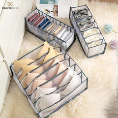 DRAWERGENIE® – SET DE 3 ORGANIZATOARE PENTRU GARDEROBĂ 1+1 GRATIS