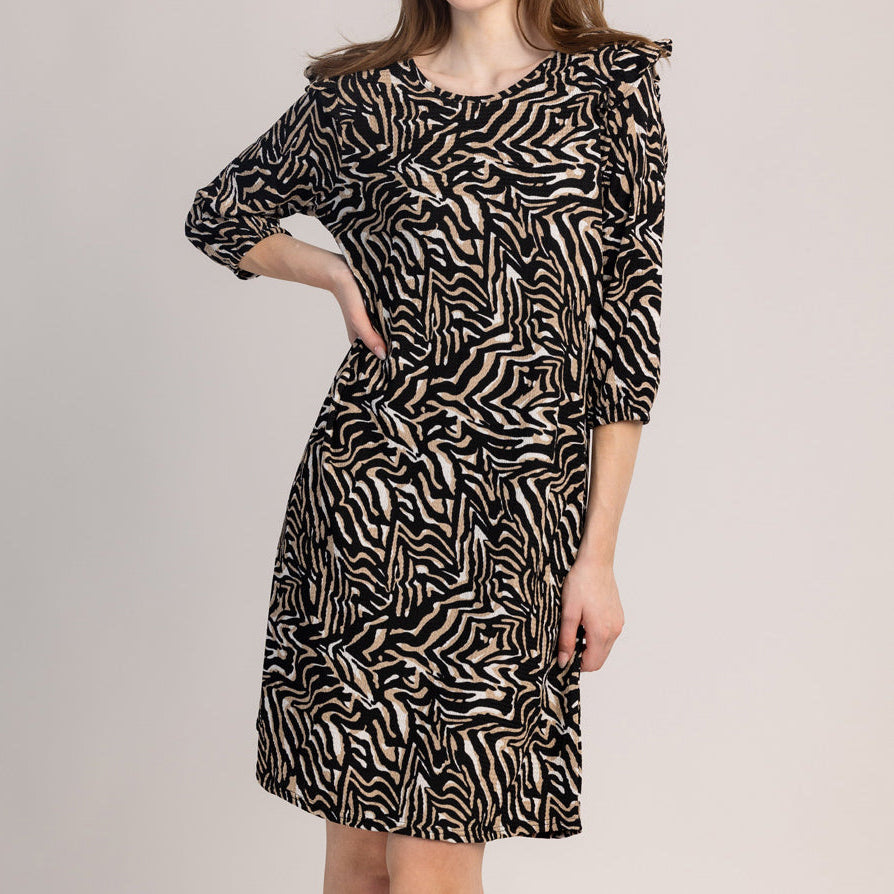 OLIA - ROCHIE DE DAMĂ CU MÂNECI 3/4 ȘI IMPRIMARE