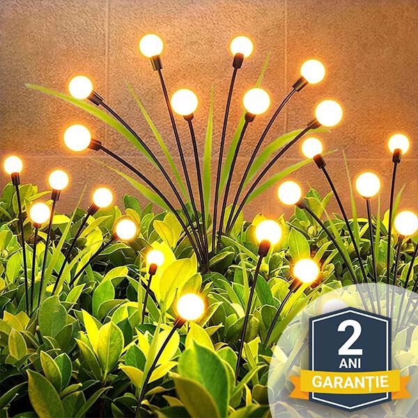 LUMINI SOLARE DECORATIVE DE GRĂDINĂ CU PORNIRE ȘI OPRIRE AUTOMATĂ LUMIFLIES™, 1+1 GRATUIT