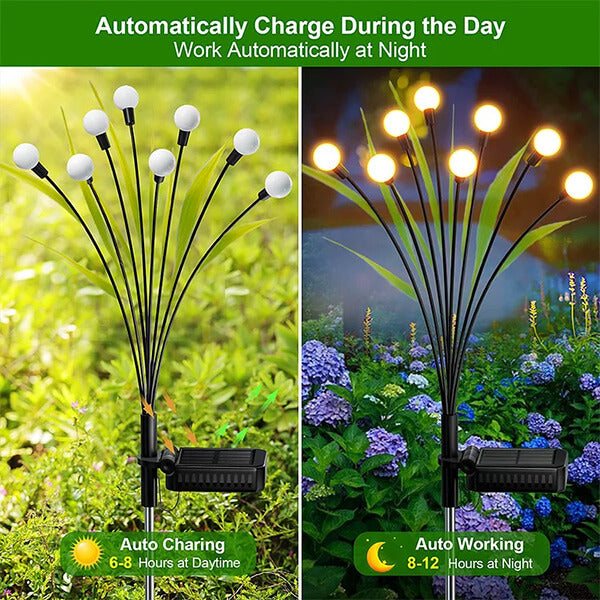 LUMINI SOLARE DECORATIVE DE GRĂDINĂ CU PORNIRE ȘI OPRIRE AUTOMATĂ LUMIFLIES™, 1+1 GRATUIT
