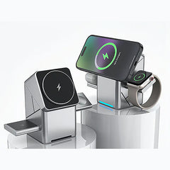 TRIVOLT™ - Încărcător wireless 3 în 1, magnetic și pliabil pentru telefon, ceas și căști