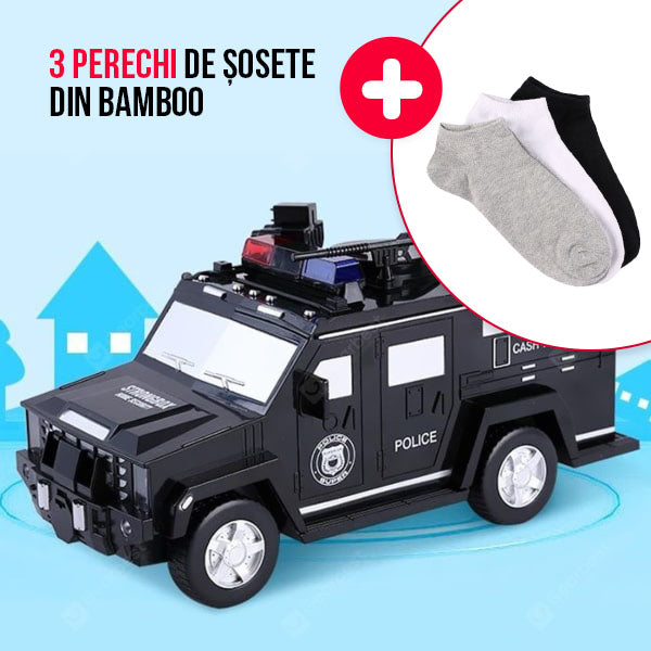 SAFEMONEY® – PUȘCULIȚĂ ELECTRONICĂ SUB FORMA UNEI MAȘINI DE POLIȚIE