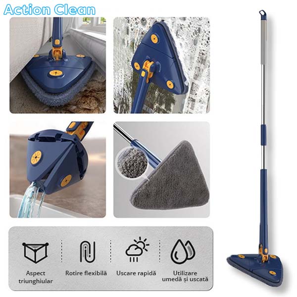 INSTRUMENT DE CURĂȚARE TELESCOPIC ROTATIV LA 360° CU POSIBILITATEA DE STOARCERE ACTIONCLEAN™