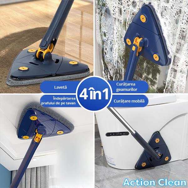 INSTRUMENT DE CURĂȚARE TELESCOPIC ROTATIV LA 360° CU POSIBILITATEA DE STOARCERE ACTIONCLEAN™