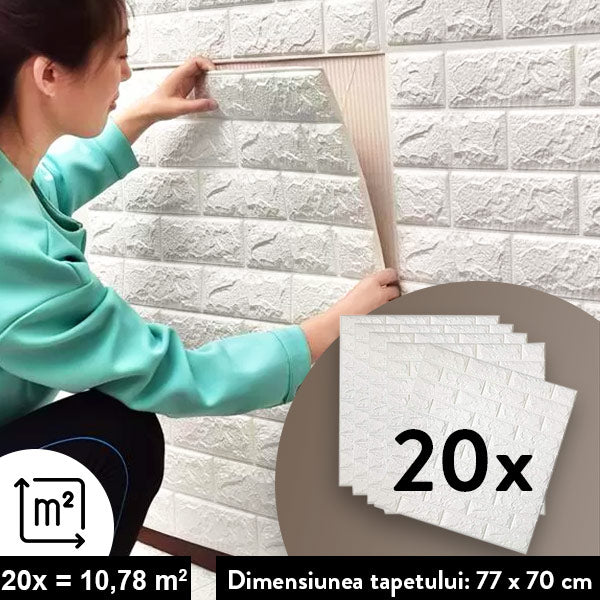 BRICKWALL® – TAPET AUTOADEZIV 3D (77 cm x 70 cm)