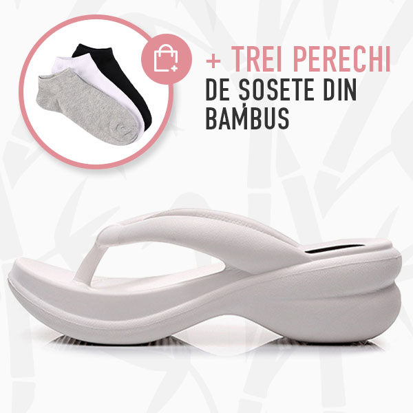 FLIP-FLOPS DE DAMĂ, MOI, UȘORI, CU TALPĂ MAI GROASĂ ȘI STABILITATE RIDICATĂ SLIPWAVE™
