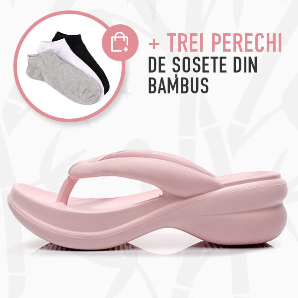 FLIP-FLOPS DE DAMĂ, MOI, UȘORI, CU TALPĂ MAI GROASĂ ȘI STABILITATE RIDICATĂ SLIPWAVE™